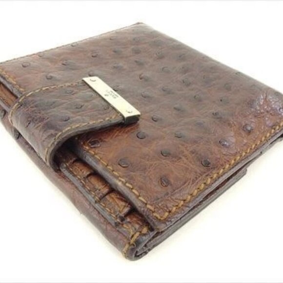 Gucci Wallet Purse Ostrich Leather Brown Woman Authentic Used - Picture 3 of 7